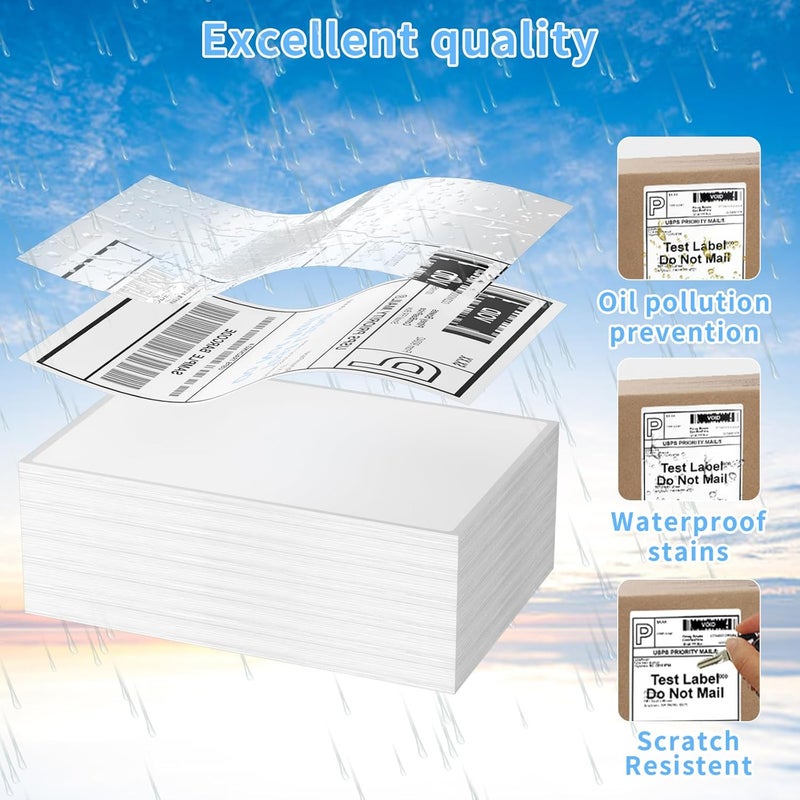 NefLaca Direct Thermal Label-Shipping Label 4x6- Thermal Printer Sticker 4"x6",Compatible with Rollo,Nelko,Zebra. MUNBYN Printer(Pack of 500 Labels) - Image 3